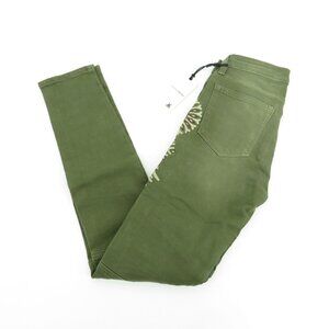 Miss Me Vintage Womens Skinny Jeans Olive Green Embroidered Size 24 NWT $119